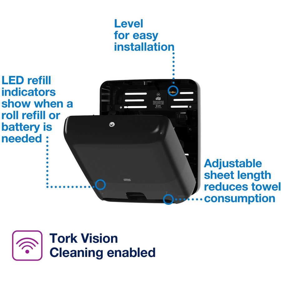 Elevation Matic Hand Towel Dispenser with Intuition Sensor, 13 x 8 x 14.5, Black