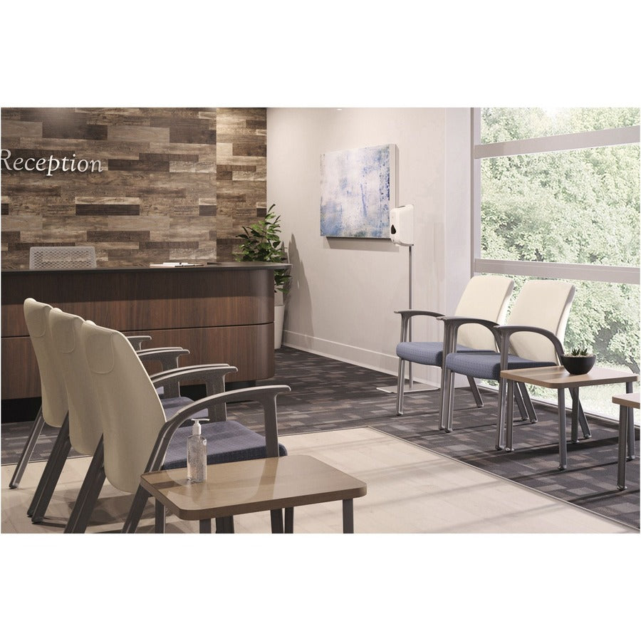 Hand Sanitizer Station Stand, 12 x 16 x 54, Silver