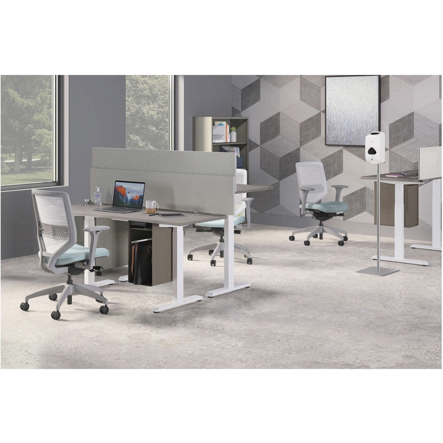 Hand Sanitizer Station Stand, 12 x 16 x 54, Silver