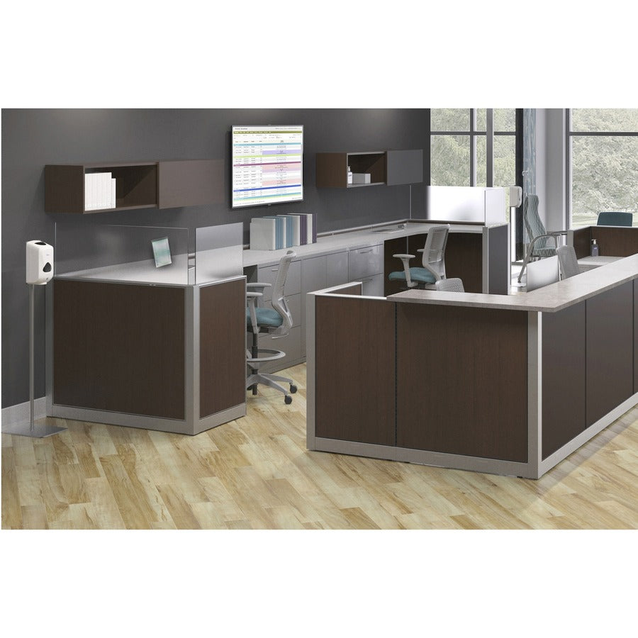Hand Sanitizer Station Stand, 12 x 16 x 54, Silver