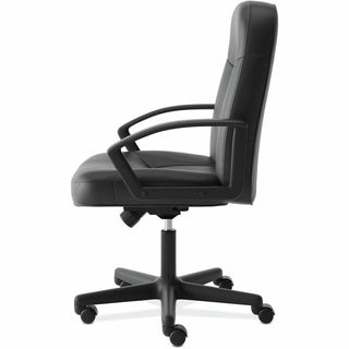 HVL601 Series Executive High-Back Leather Chair, Supports Up to 250 lb, 17.44" to 20.94" Seat Height, Black