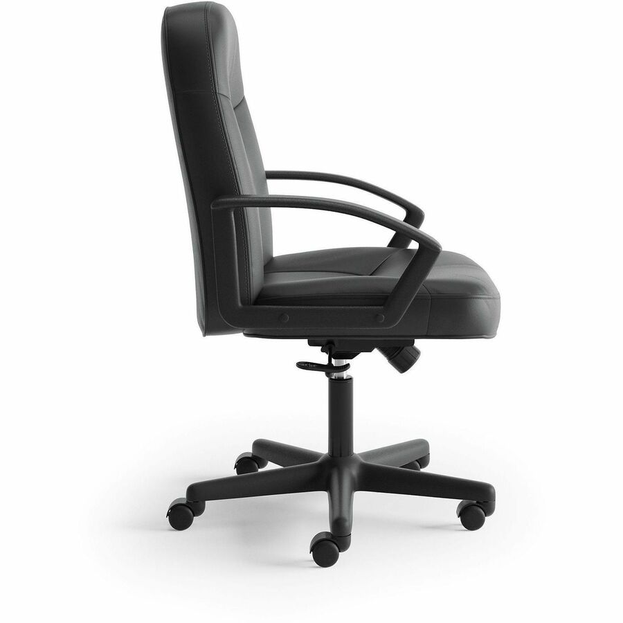 HVL601 Series Executive High-Back Leather Chair, Supports Up to 250 lb, 17.44" to 20.94" Seat Height, Black