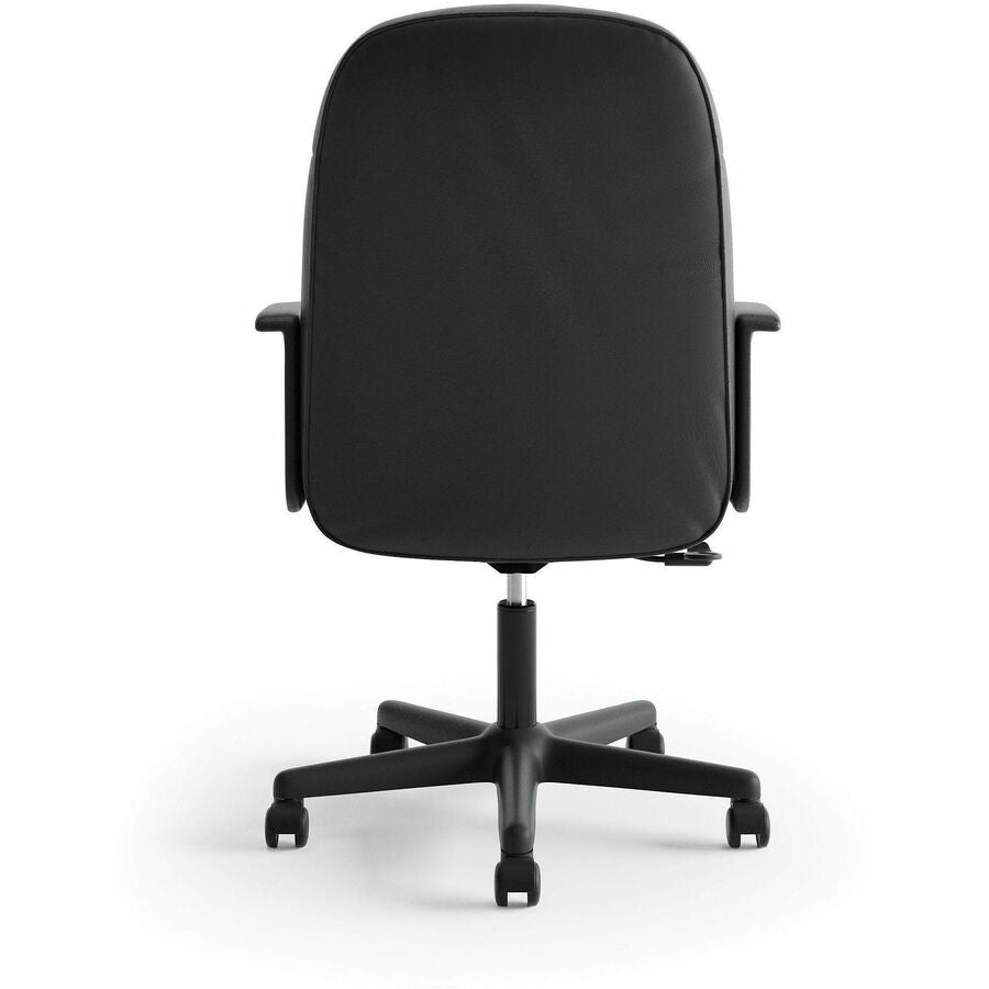 HVL601 Series Executive High-Back Leather Chair, Supports Up to 250 lb, 17.44" to 20.94" Seat Height, Black