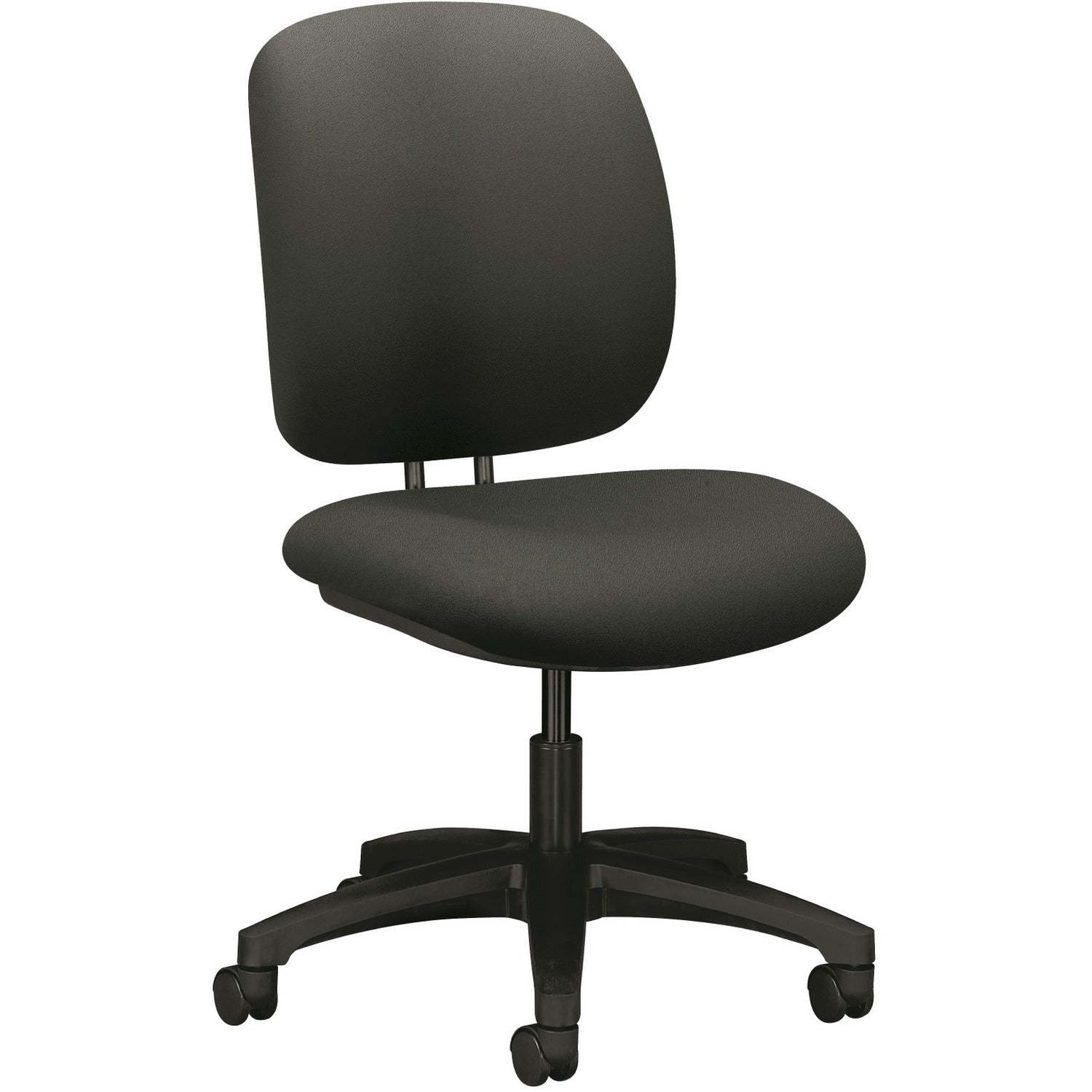 ComforTask Task Swivel Chair, Supports Up to 300 lb, 15" to 20" Seat Height, Iron Ore Seat/Back, Black Base