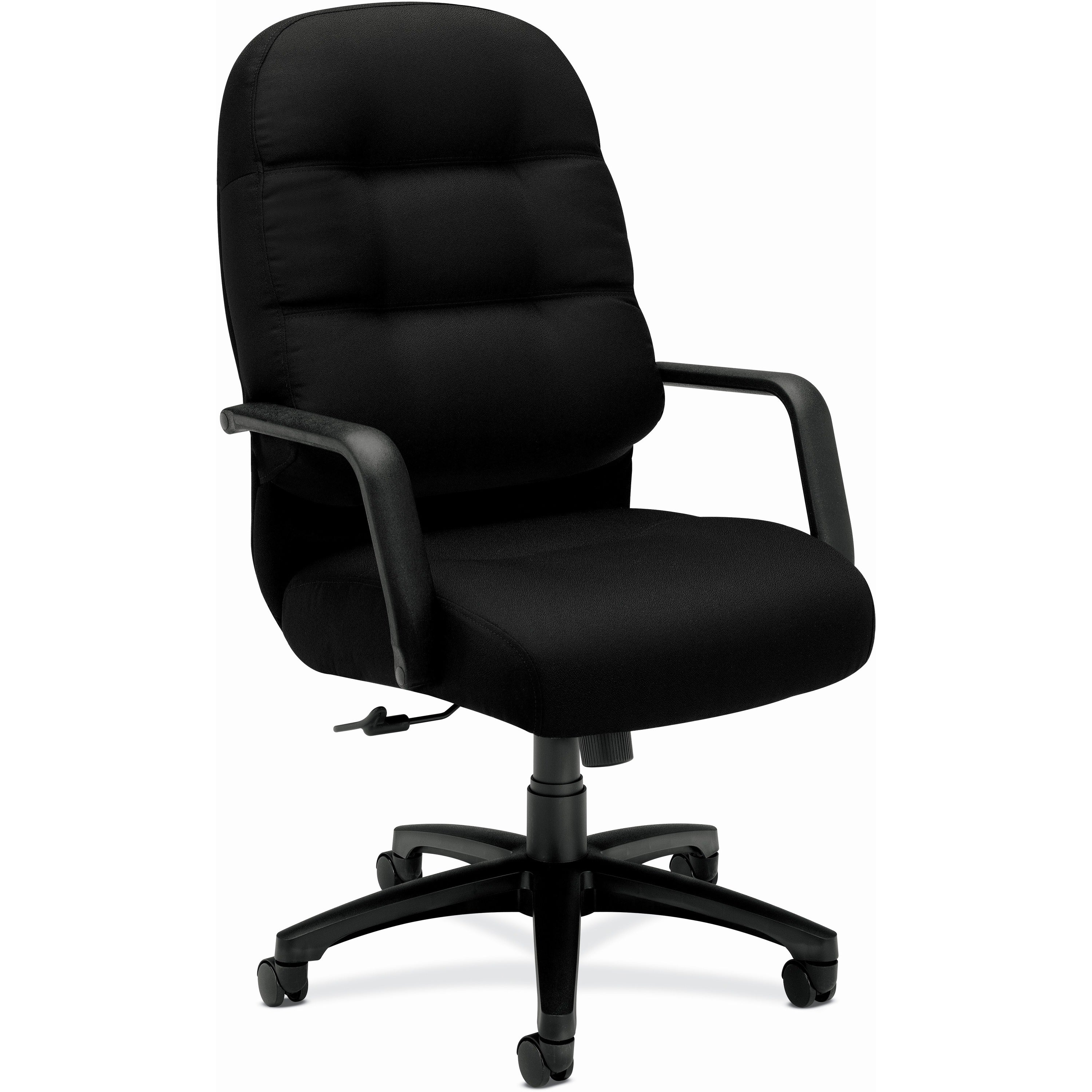 Pillow-Soft 2090 Series Executive High-Back Swivel/Tilt Chair, Supports Up to 300 lb, 17" to 21" Seat Height, Black