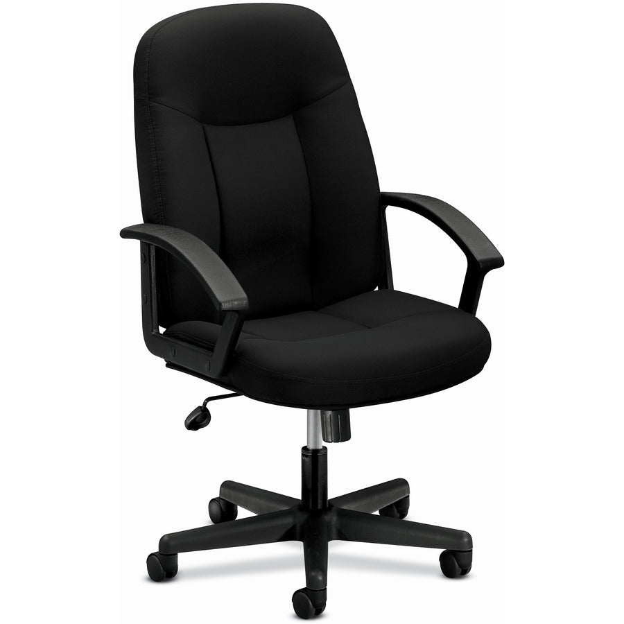 HVL601 Series Executive High-Back Chair, Supports Up to 250 lb, 17.44" to 20.94" Seat Height, Black