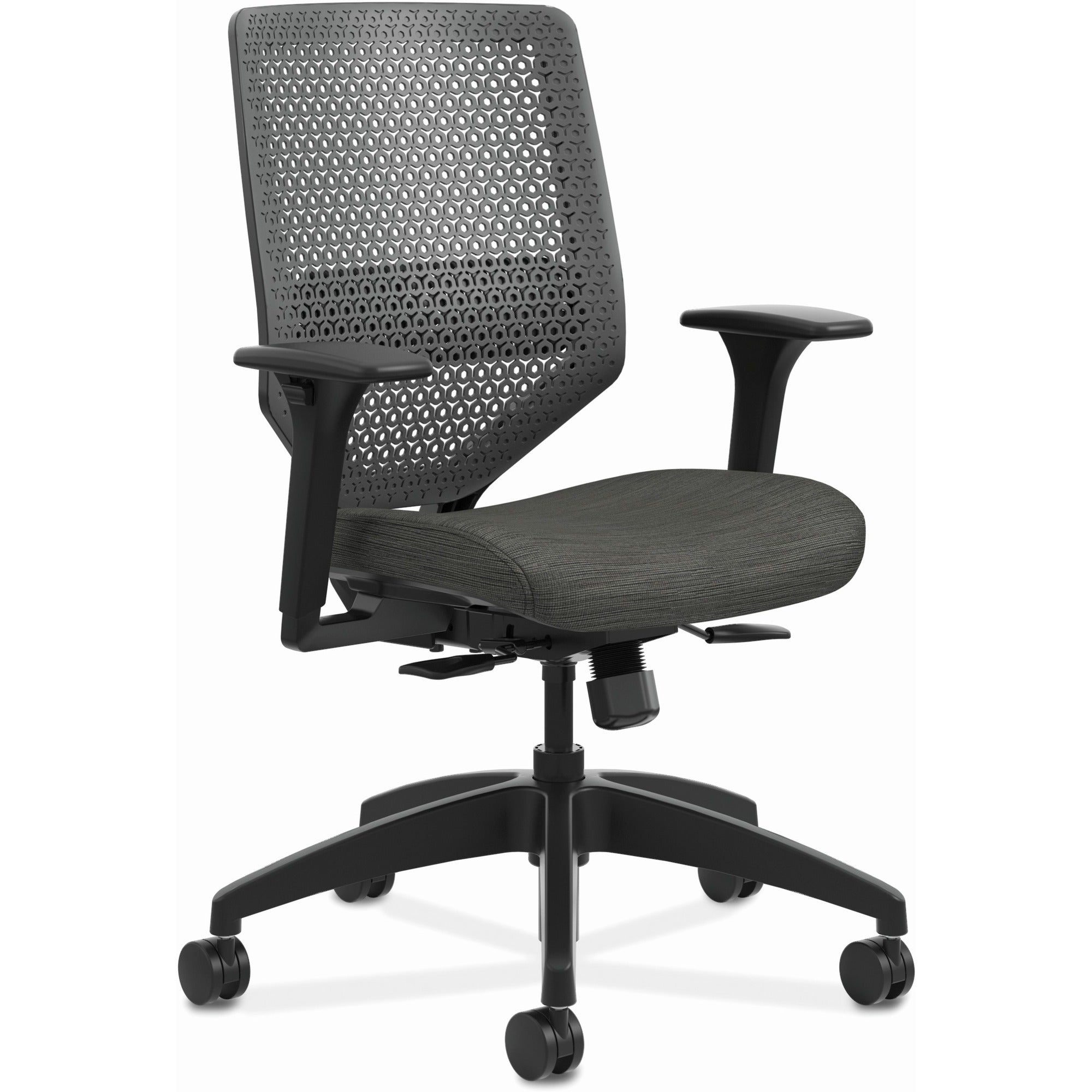Solve Series ReActiv Back Task Chair, Supports Up to 300 lb, 18" to 23" Seat Height, Ink Seat, Charcoal Back, Black Base