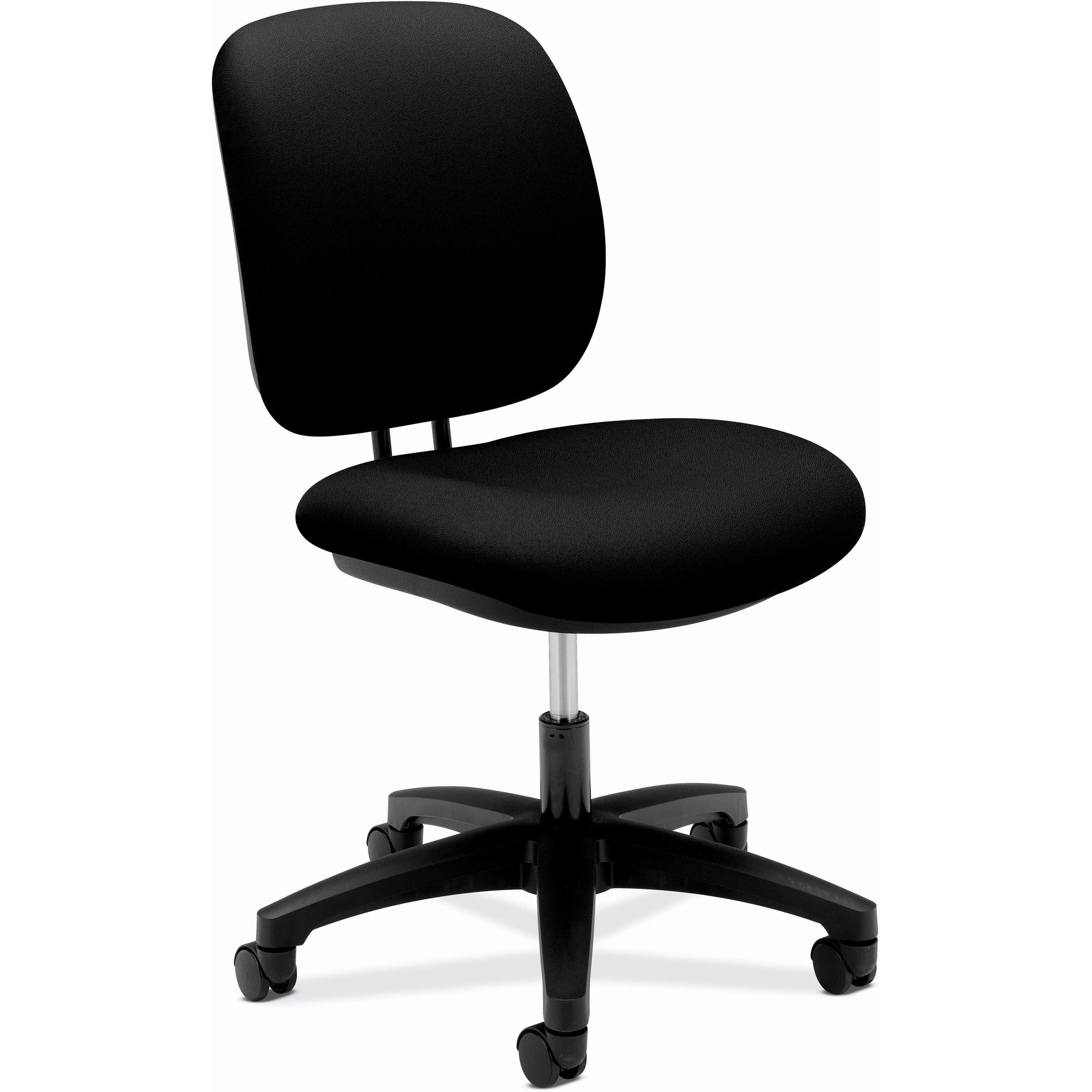 ComforTask Task Swivel Chair, Supports Up to 300 lb, 15" to 20" Seat Height, Black