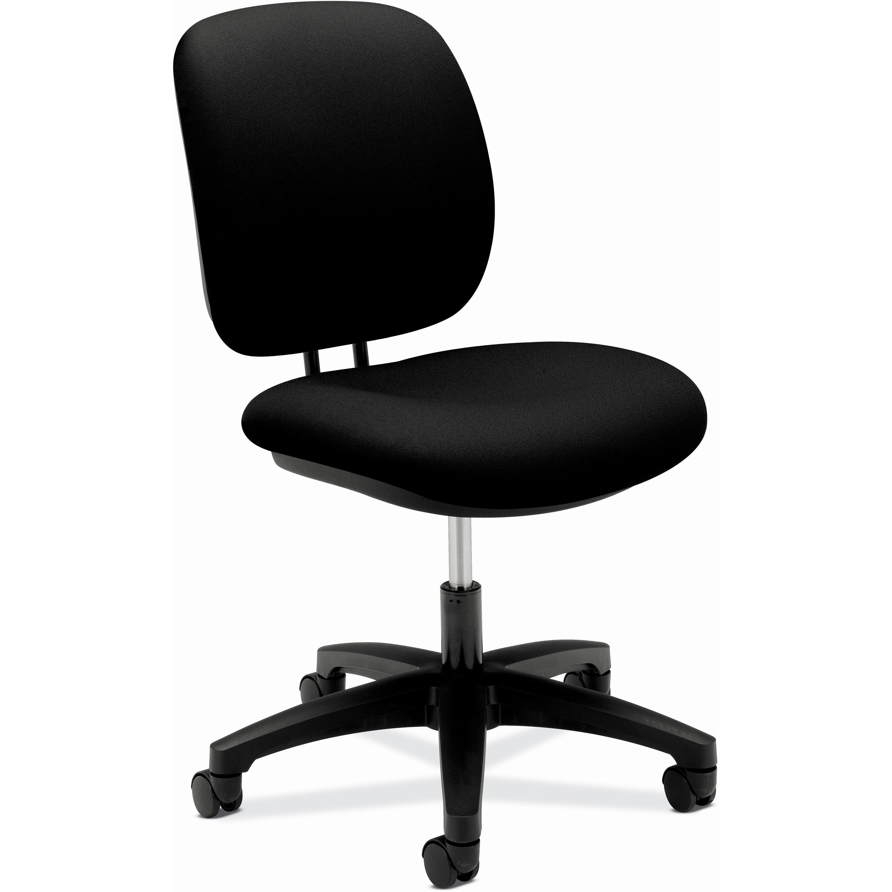 ComforTask Task Swivel Chair, Supports Up to 300 lb, 15" to 20" Seat Height, Black