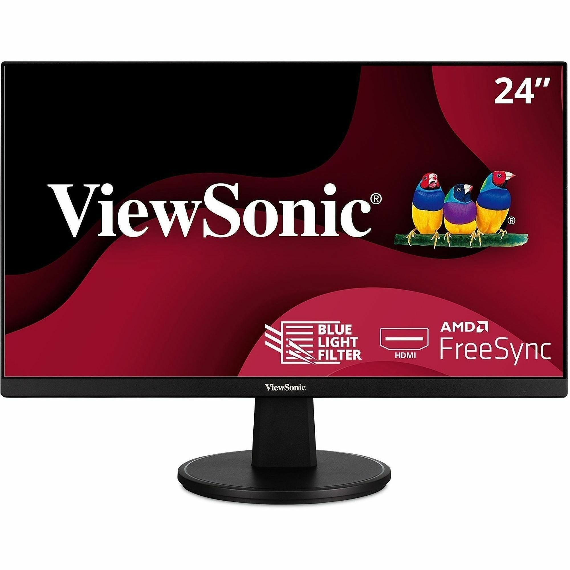ViewSonic VA2447-MH 24 Inch Full HD 1080p Monitor with Ultra-Thin Bezel, AMD FreeSync, 75Hz, Eye Care, and HDMI, VGA Inputs for Home and Office - VA2447-MH - 1080p Monitor with Ultra-Thin Bezel, AMD FreeSync, 75Hz, Eye Care, and HDMI, VGA - 250 cd/m&
