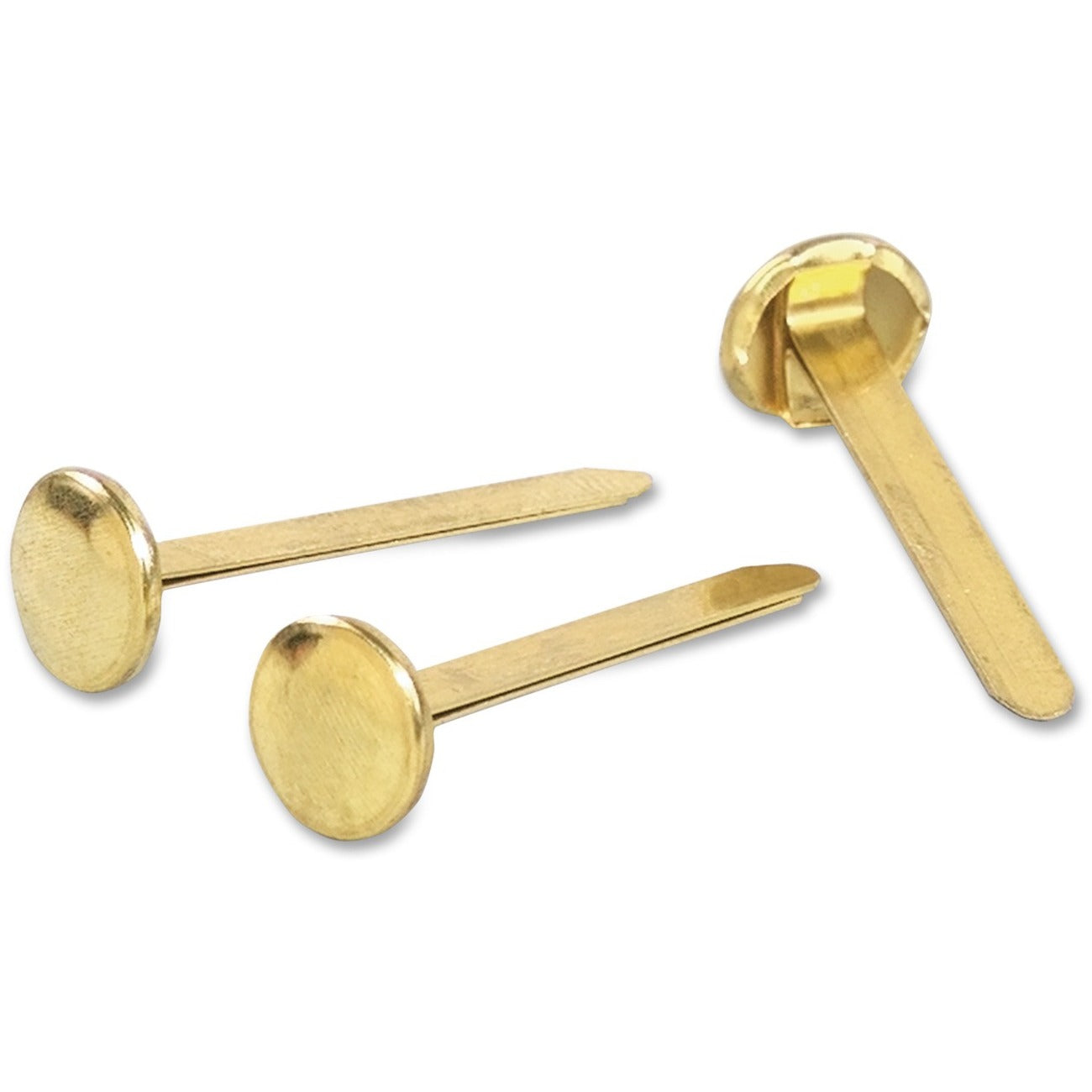 #5 Brass Prong Paper Fasteners, 1.25" Capacity, Brass, 100/Box