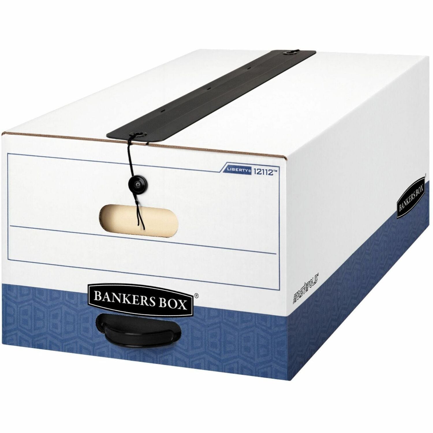 LIBERTY Plus Heavy-Duty Strength Storage Boxes, Legal Files, 15.25" x 24.13" x 10.75", White/Blue, 12/Carton