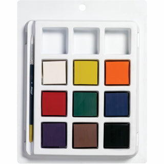 Prang Tempera Cakes Paint Kit - 9 / Set - Multicolor