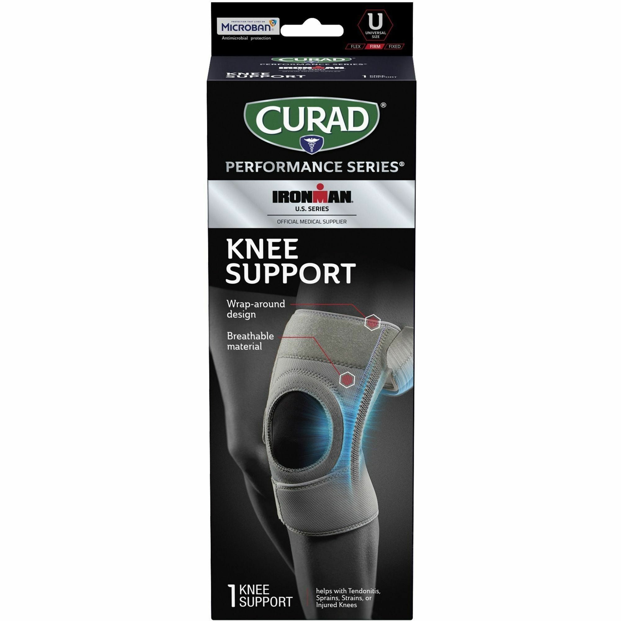 Curad Performance Series Knee Supports - Gray - Neoprene - 2