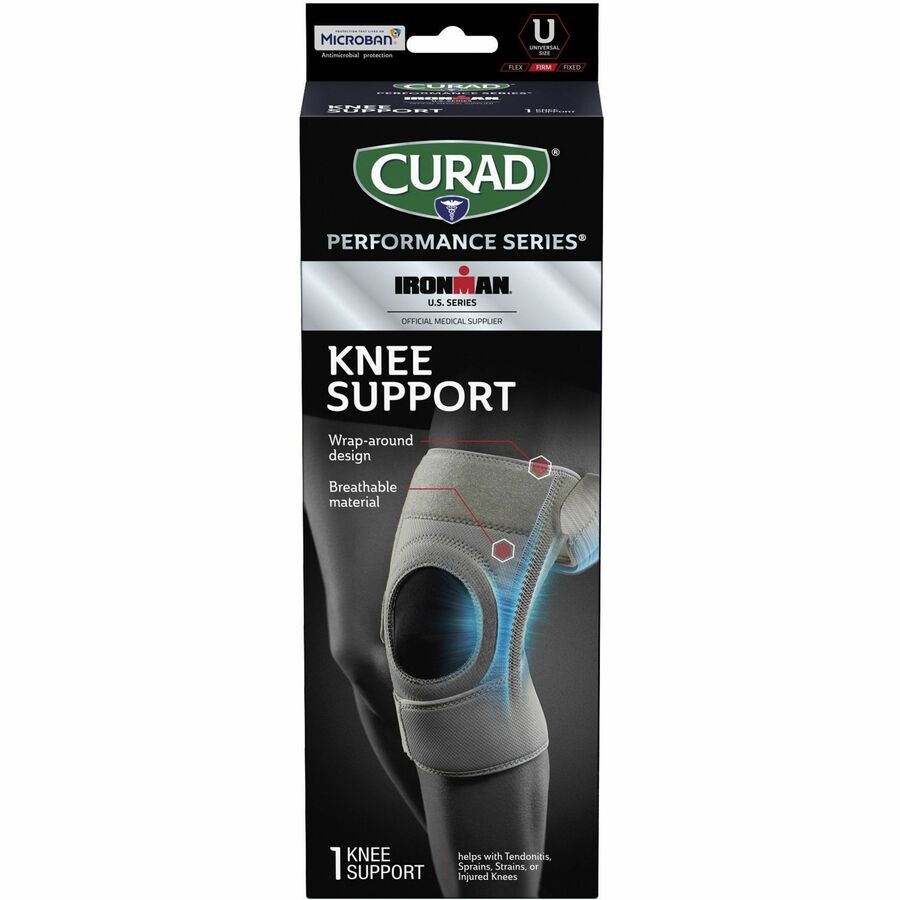 Curad Performance Series Knee Supports - Gray - Neoprene