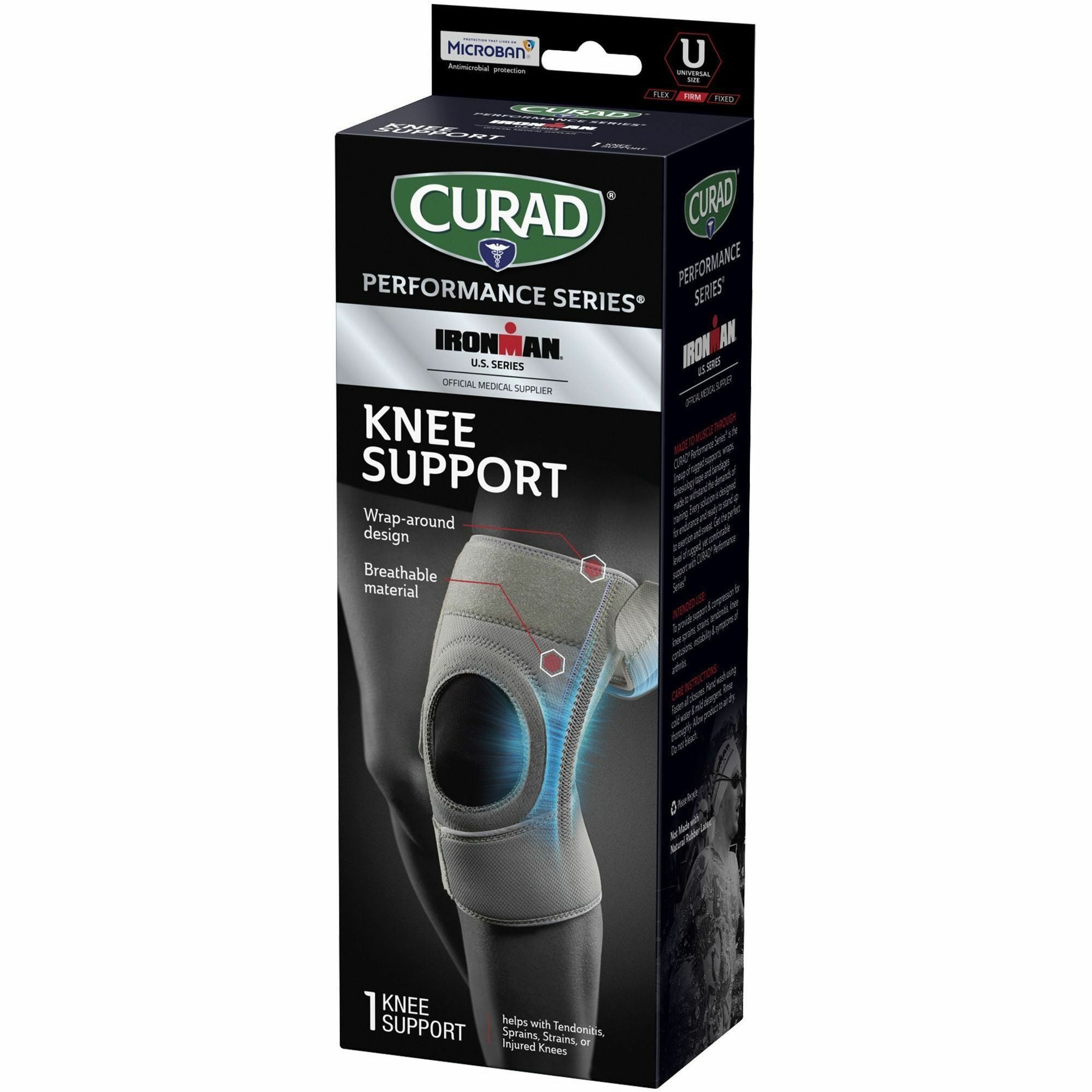 Curad Performance Series Knee Supports - Gray - Neoprene - 3