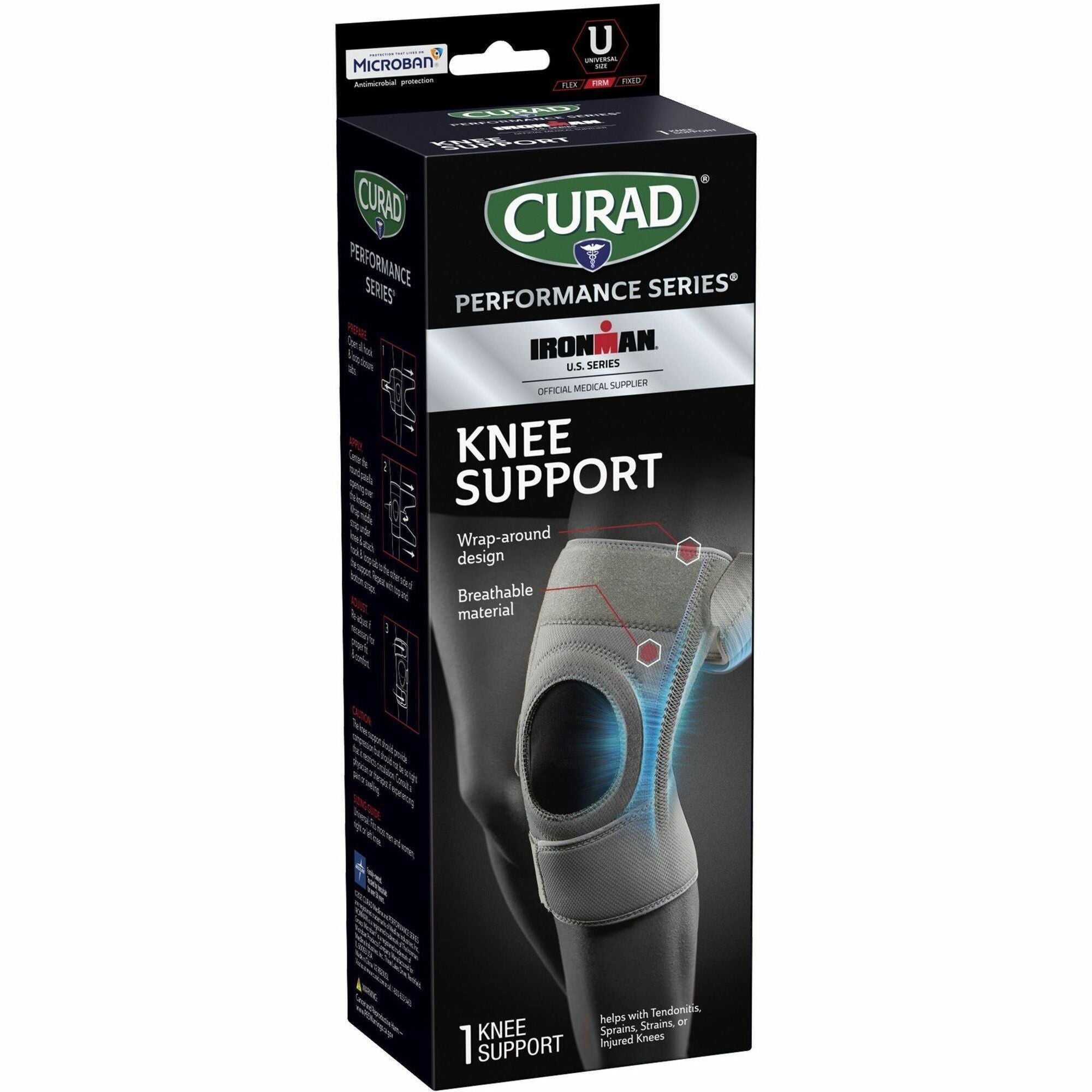 Curad Performance Series Knee Supports - Gray - Neoprene - 1