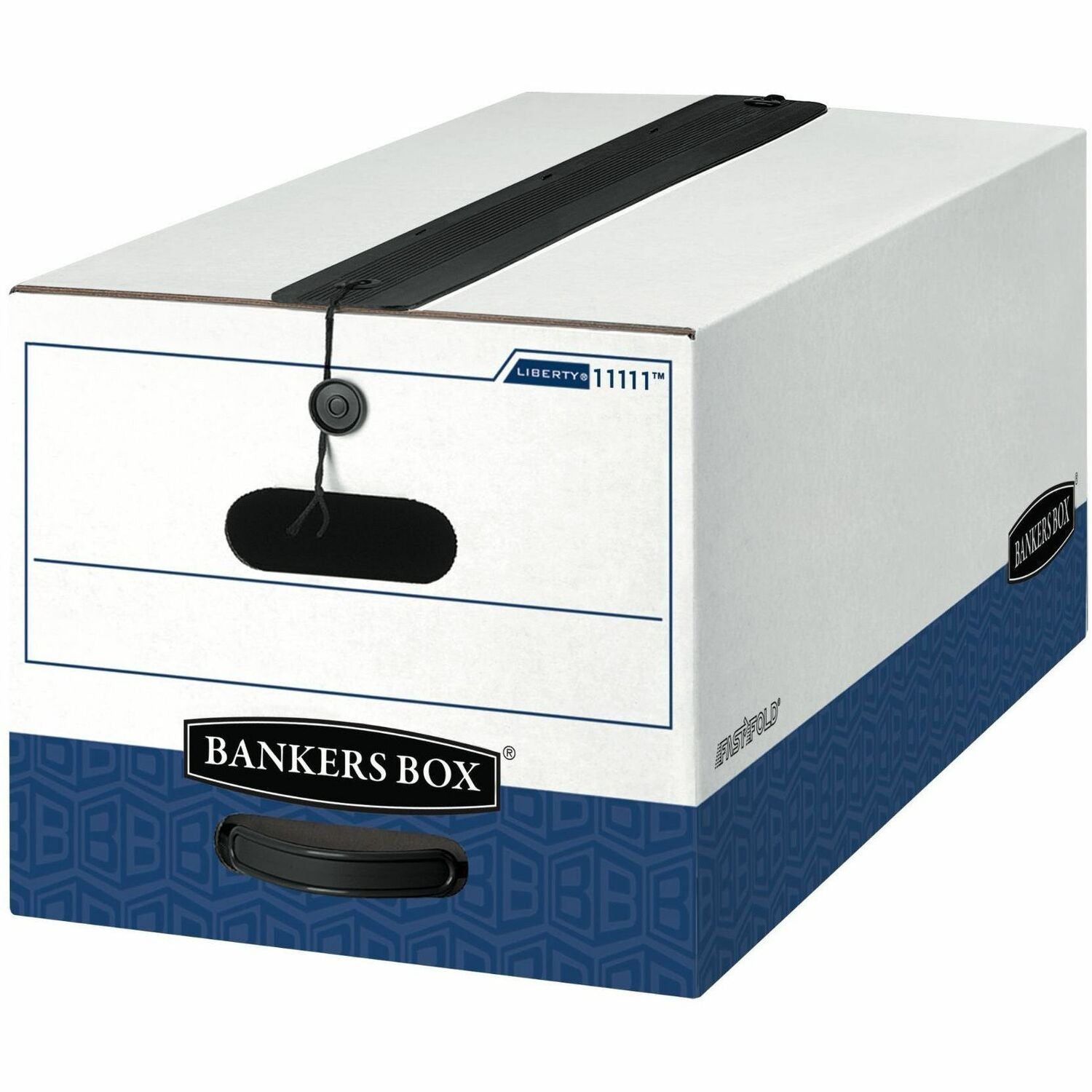 LIBERTY Plus Heavy-Duty Strength Storage Boxes, Letter Files, 12.25" x 24.13" x 10.75", White/Blue, 12/Carton