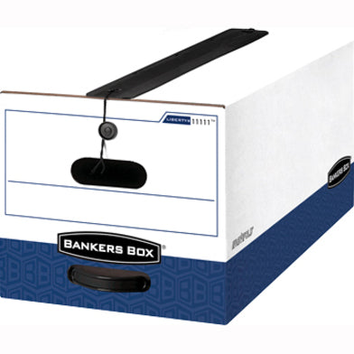 LIBERTY Plus Heavy-Duty Strength Storage Boxes, Letter Files, 12.25" x 24.13" x 10.75", White/Blue, 12/Carton