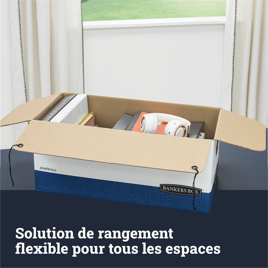 LIBERTY Plus Heavy-Duty Strength Storage Boxes, Letter Files, 12.25" x 24.13" x 10.75", White/Blue, 12/Carton