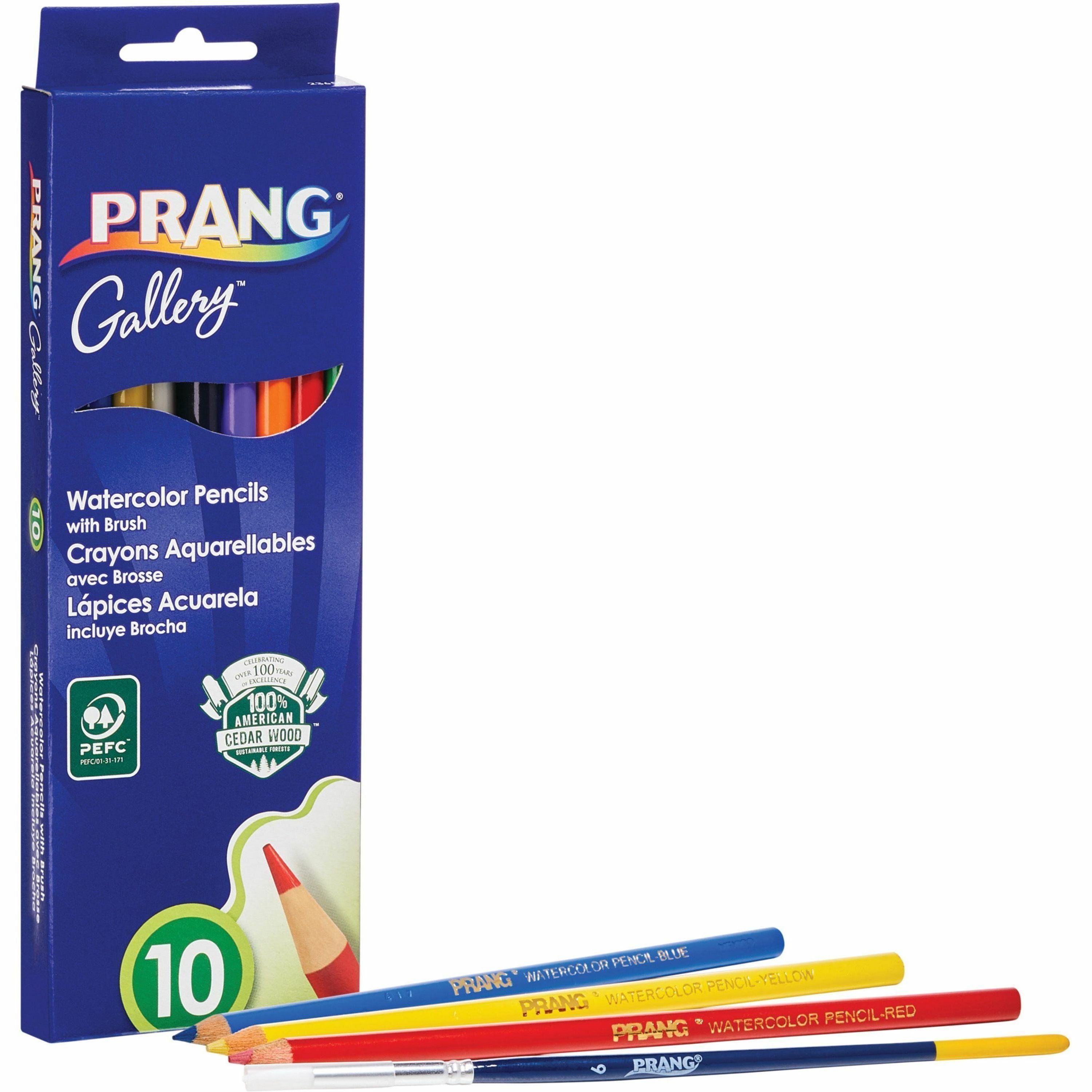prang-sharpened-watercolor-pencils-red-orange-yellow-green-blue-violet-light-blue-black-brown-white-lead-10-pack_dixx23650 - 1