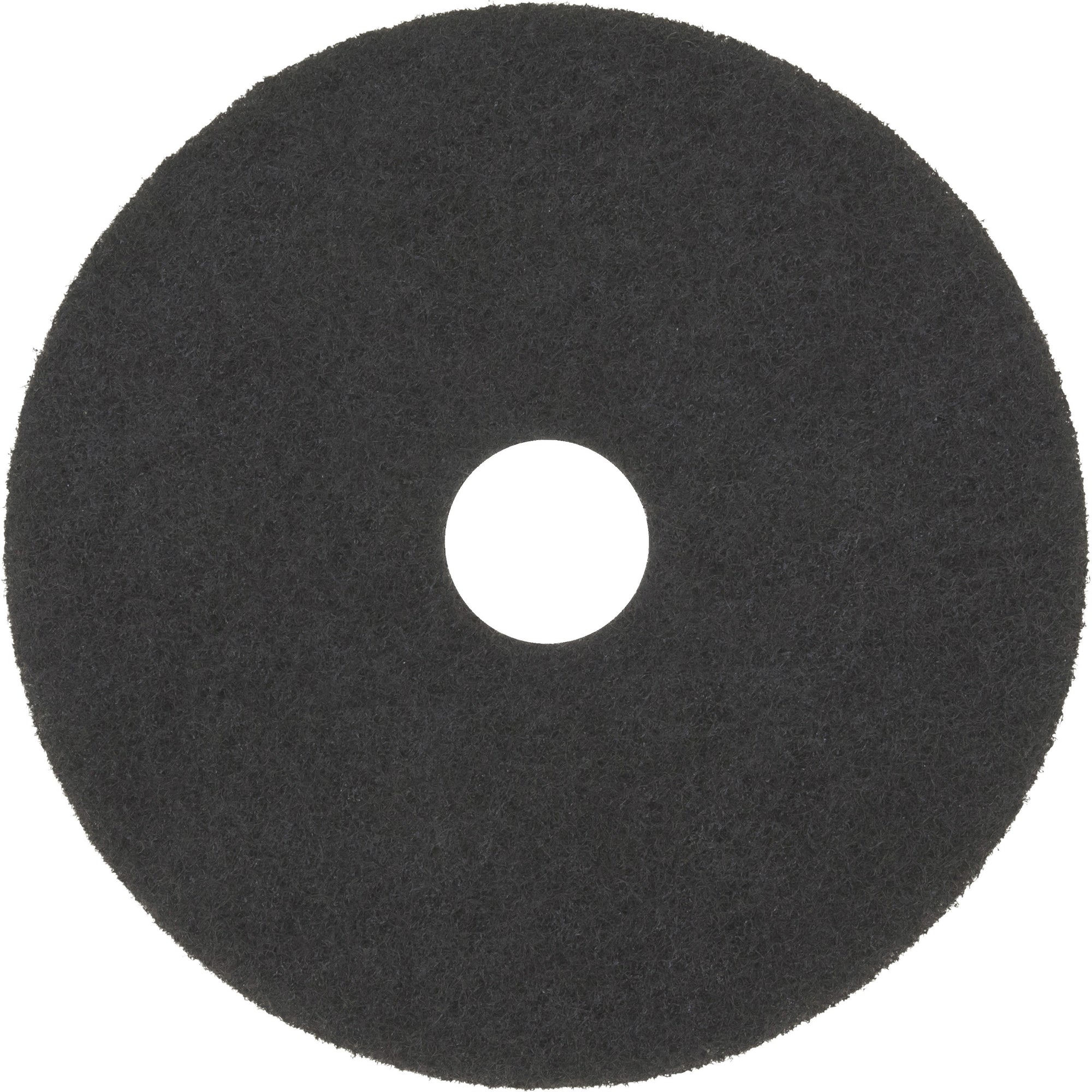 3m-black-stripper-pad-7200-5-carton-round-x-10-diameter-stripping-floor-concrete-vinyl-composition-tile-vct-floor-175-rpm-to-600-rpm-speed-supported-textured-abrasive-washable-reusable-nylon-polyester-fiber-black_mmm08372 - 1