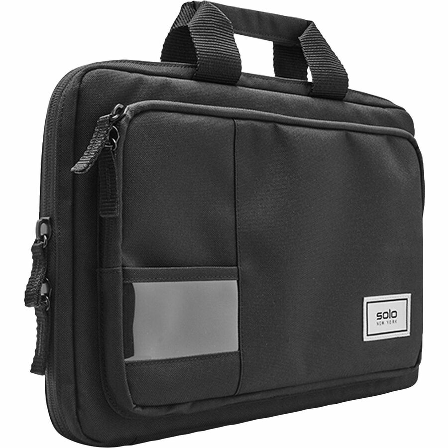 Solo Carrying Case for 13.3" Chromebook, Notebook - Black - Drop Resistant, Bacterial Resistant, Water Resistant - Fabric Body - Handle - 1 Each