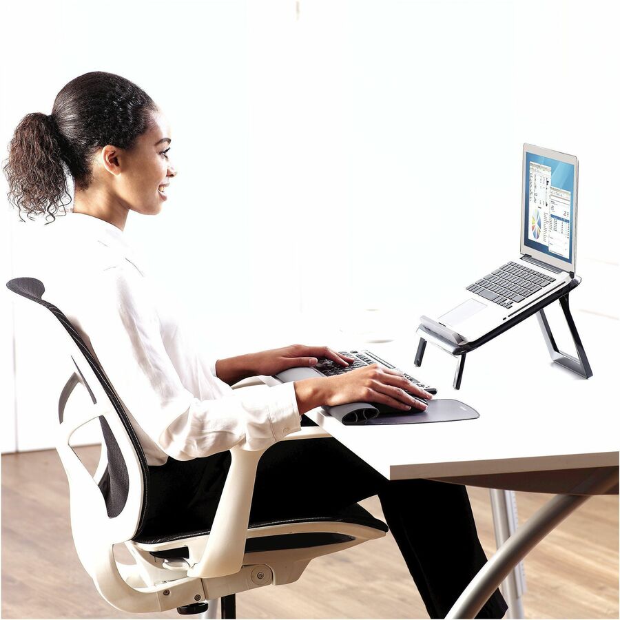I-Spire Series Laptop Quick Lift, 12.63" x 11.25" x 1.63" to 12.63", Black, Supports 9.92 lbs