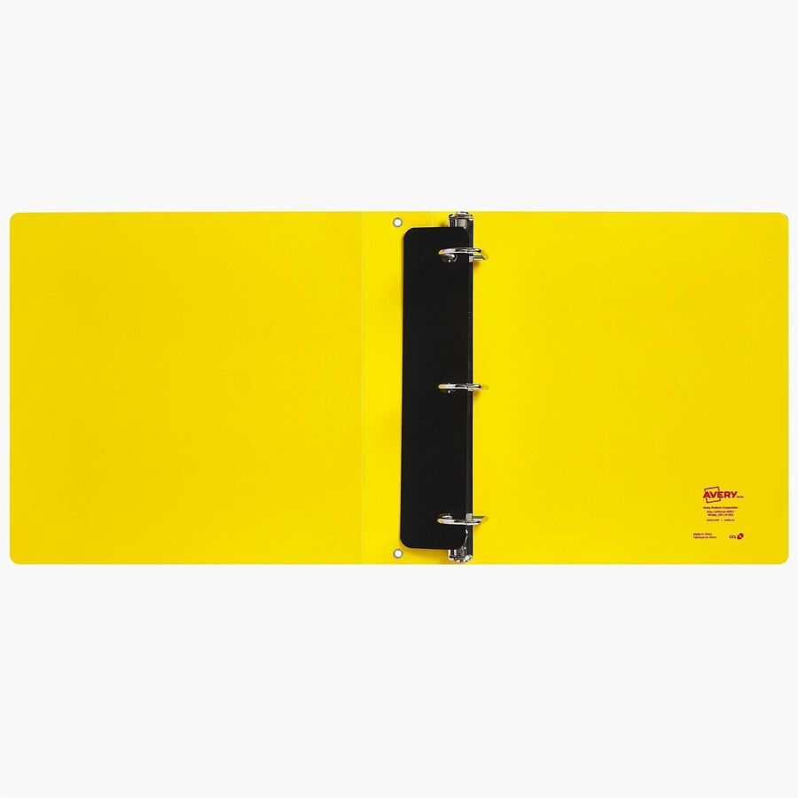 Avery UltraDuty Ring Binder - Letter - 8 1/2" x 11" Sheet Size - 375 Sheet Capacity - 2 2/5" Spine Width - 1.50" Ring - 3 x Slant Ring Fastener(s) - Polypropylene - Yellow - Durable, Flexible, Water Resistant, Abrasion Resistant, Chemical Resist