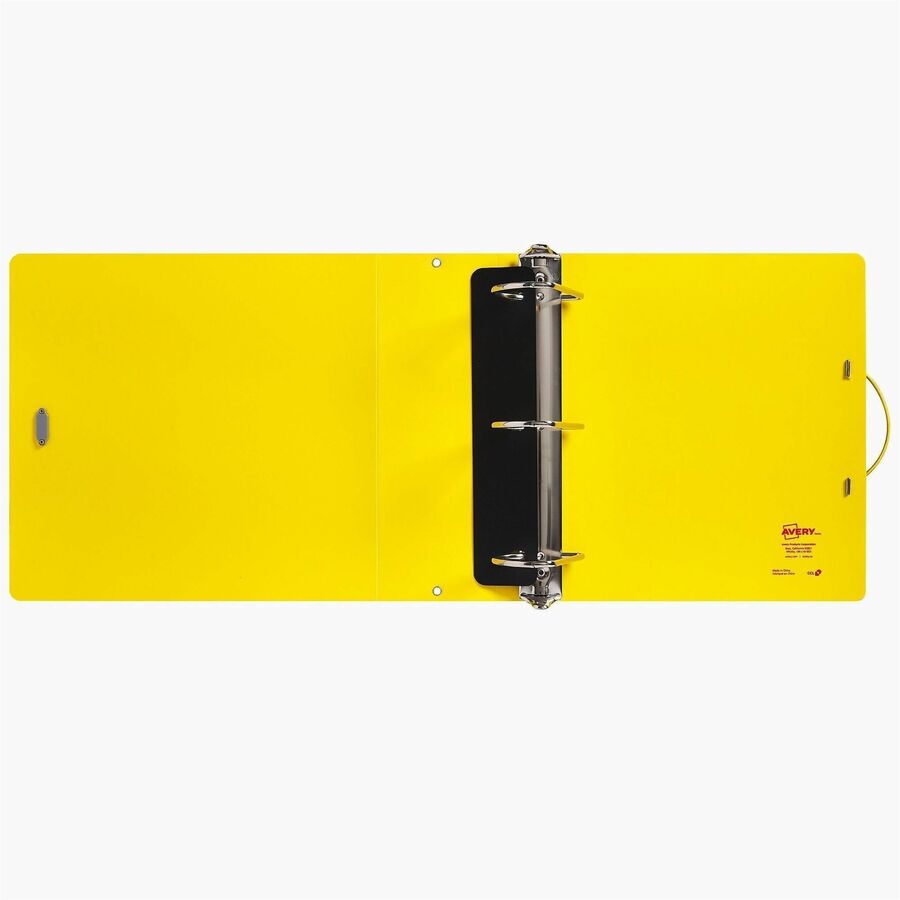 UltraDuty Safety Data Sheet Binders with Chain, 3 Rings, 3" Capacity, 11 x 8.5, Yellow/Red