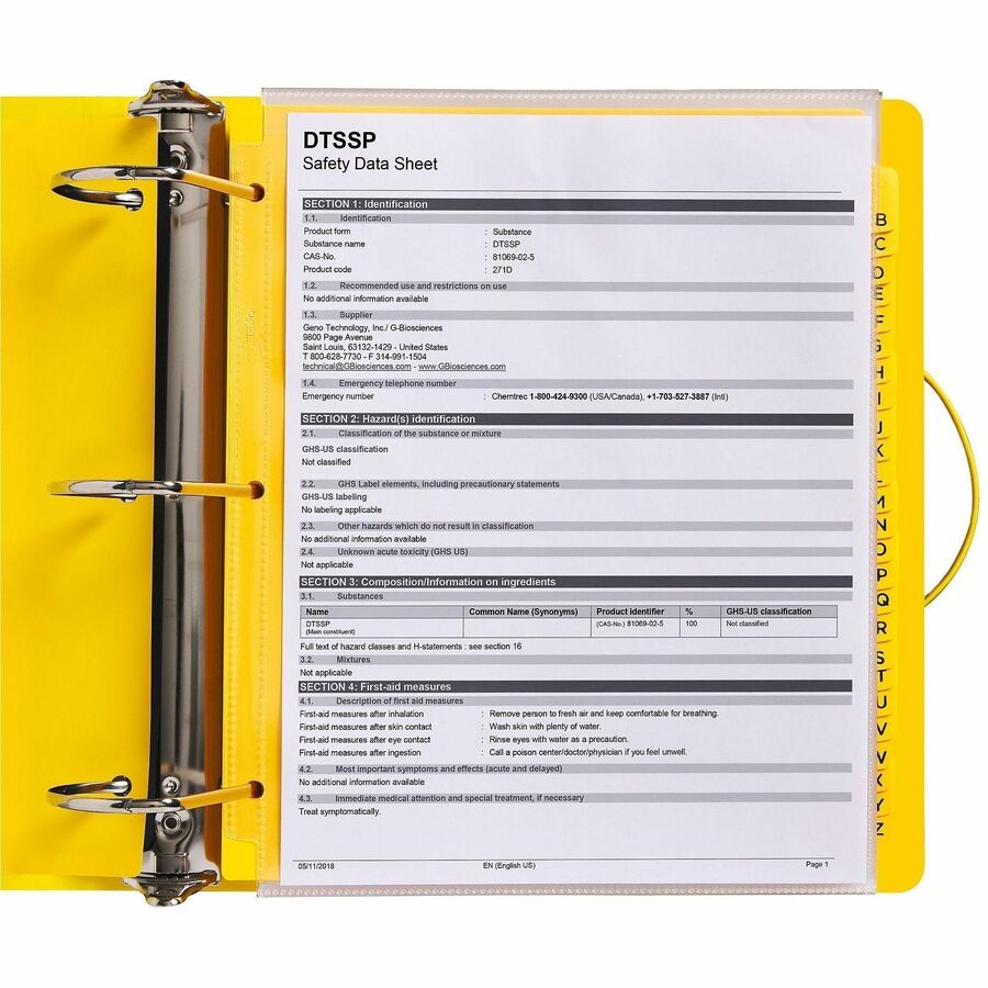 UltraDuty Safety Data Sheet Binder Bundle, 3 Rings, 3" Capacity, 11 x 8.5, Yellow/Red