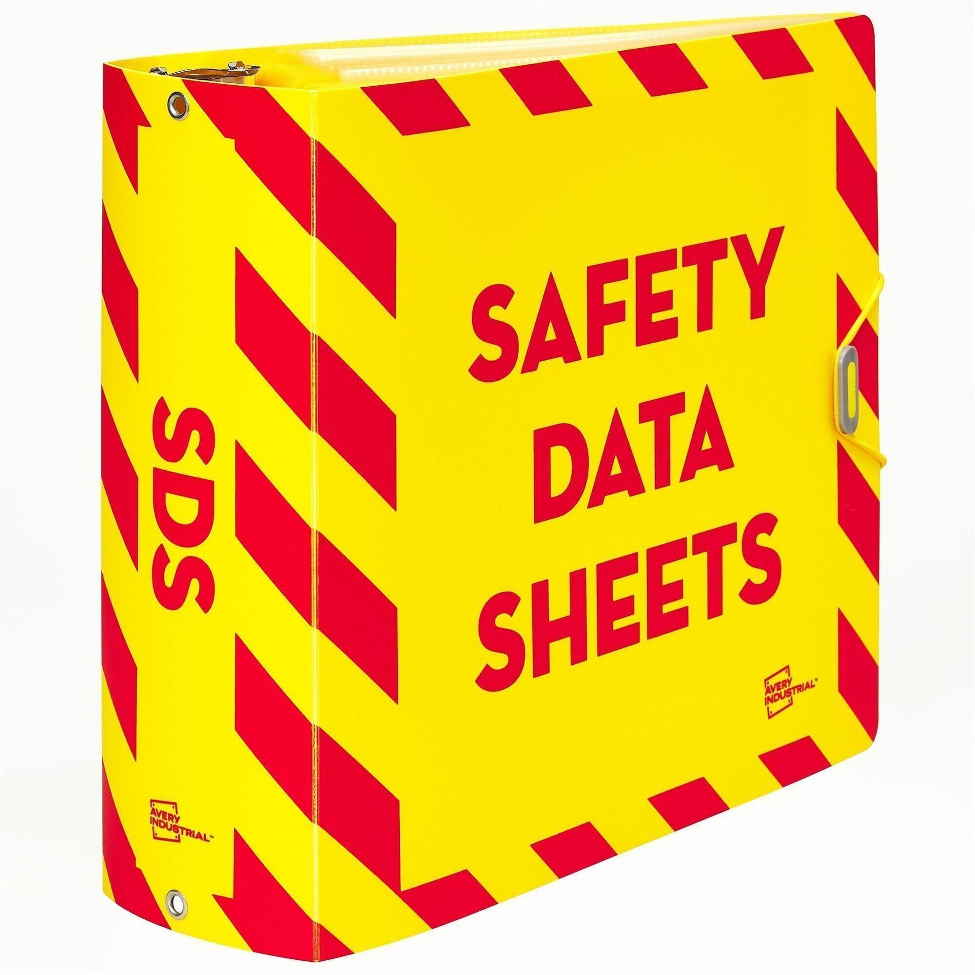 UltraDuty Safety Data Sheet Binder Bundle, 3 Rings, 3" Capacity, 11 x 8.5, Yellow/Red