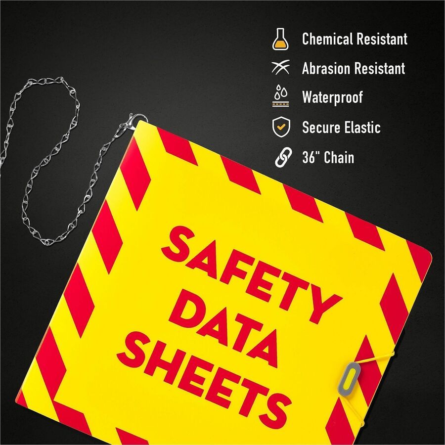 UltraDuty Safety Data Sheet Binder Bundle, 3 Rings, 3" Capacity, 11 x 8.5, Yellow/Red