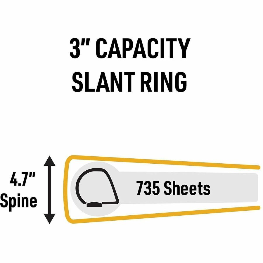 UltraDuty Safety Data Sheet Binder Bundle, 3 Rings, 3" Capacity, 11 x 8.5, Yellow/Red