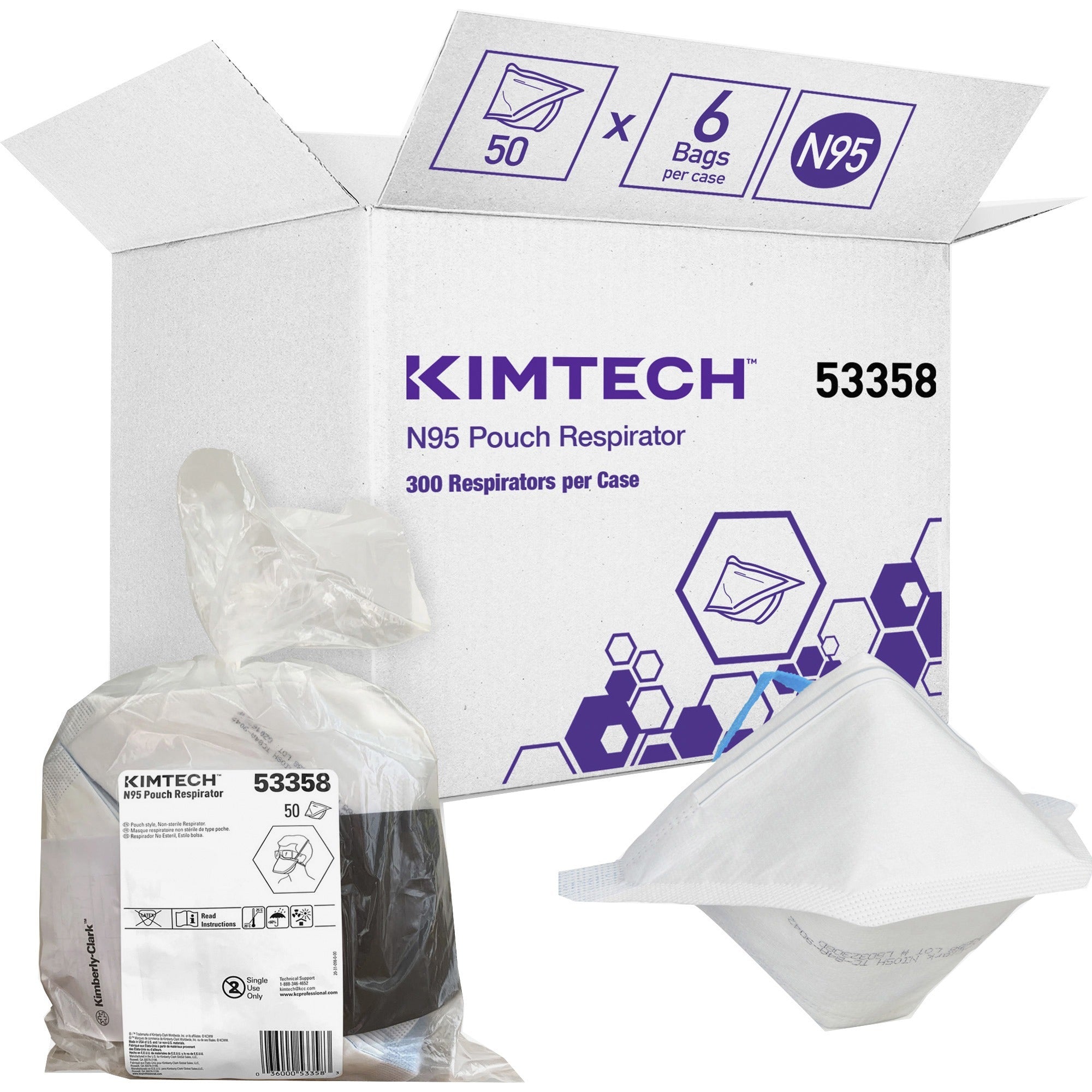 kimtech-n95-pouch-respirator-face-mask-regular-size-airborne-particle-airborne-contaminant-protection-white-breathable-comfortable-50-bag-taa-compliant_kcc53358 - 1