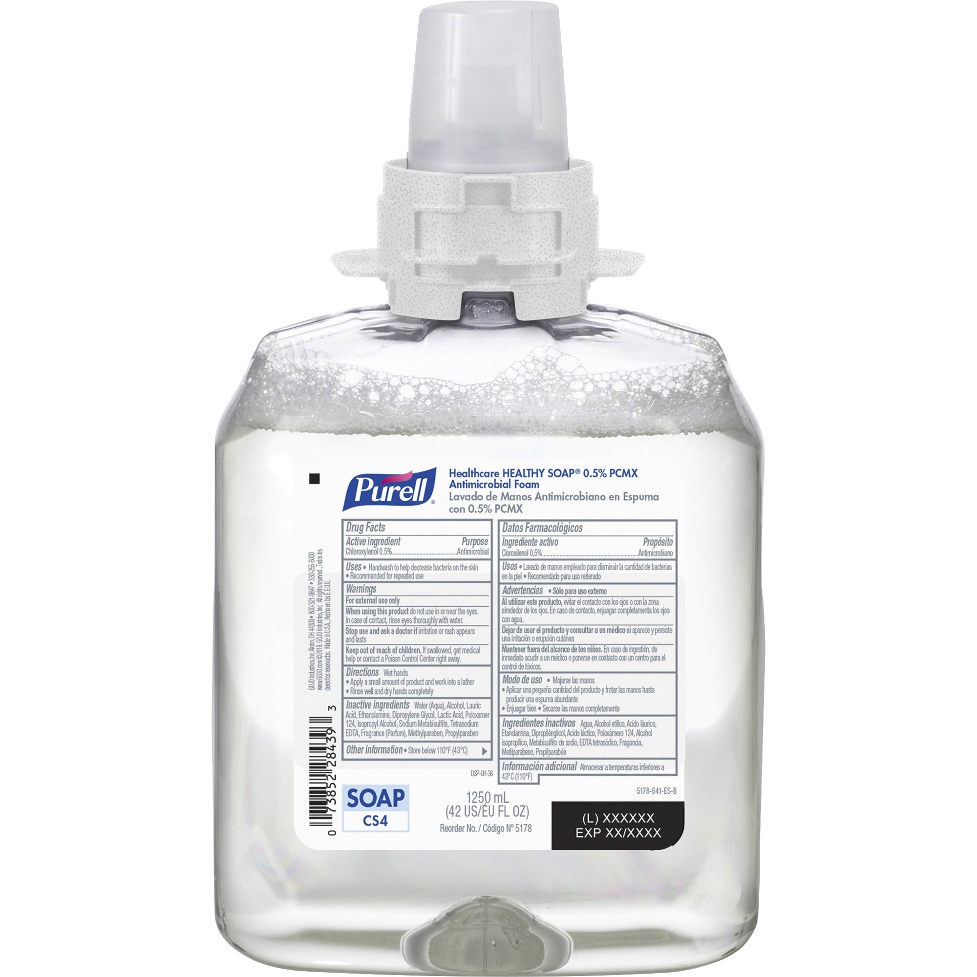 purell-cs4-healthy-soap-05%-pcmx-antimirobial-foam-refill-floral-scentfor-423-fl-oz-1250-ml-bacteria-remover-kill-germs-hand-healthcare-antibacterial-triclosan-free-dye-free-pleasant-scent-4-carton_goj517804 - 1
