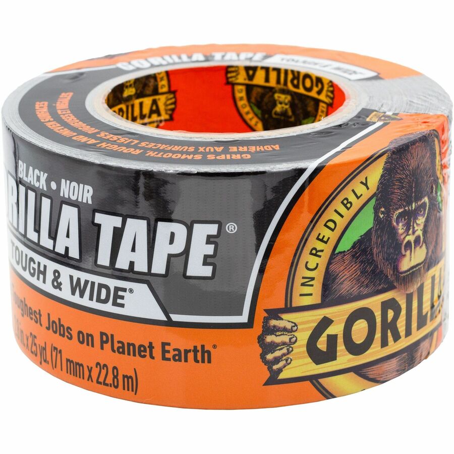 Gorilla Tough & Wide Tape - 25 yd Length x 2.88" Width - 1 Each - Black