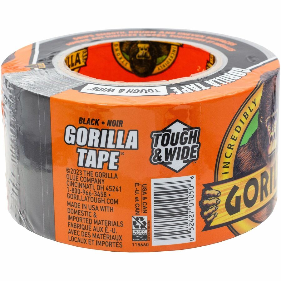 Gorilla Tough & Wide Tape - 25 yd Length x 2.88" Width - 1 Each - Black