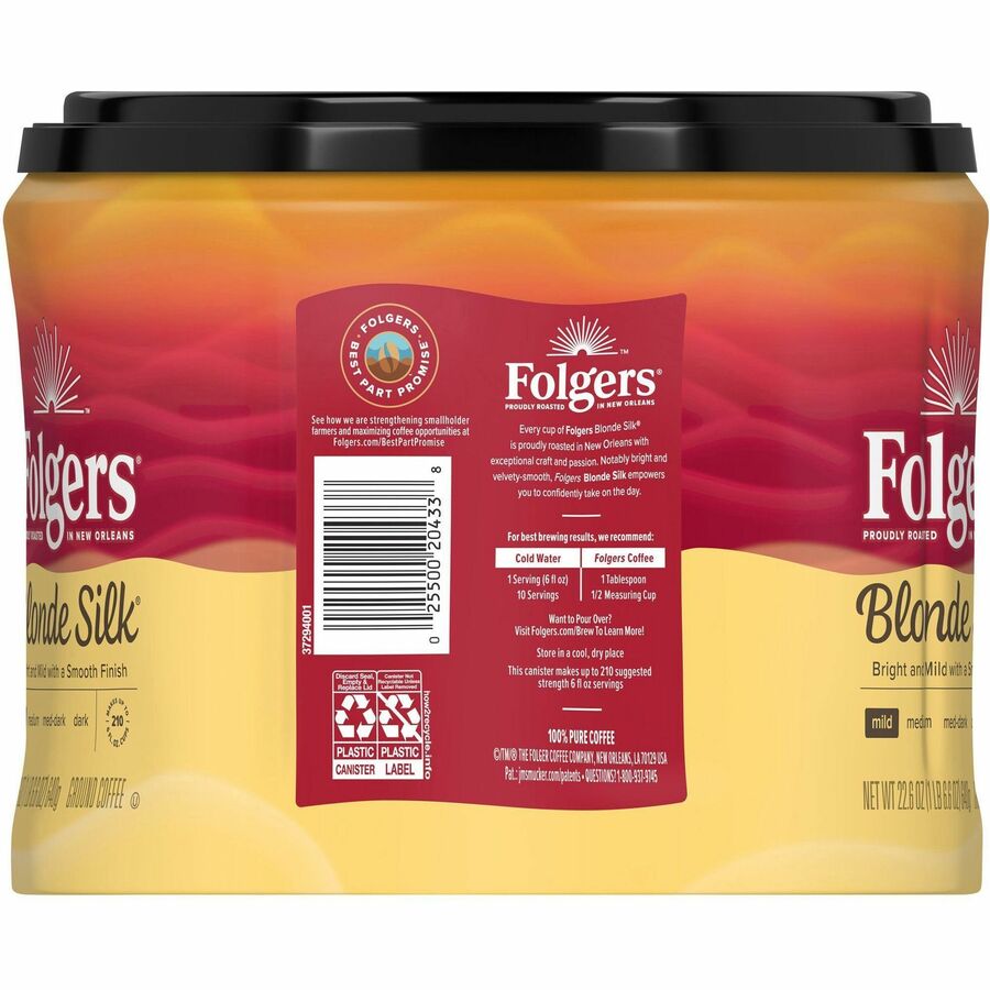 Folgers Ground Blond Silk Coffee - Light/Mild - 22.6 oz - 1 Each