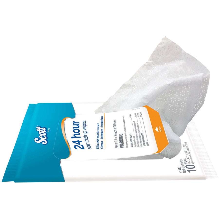scott-24-hour-sanitizing-wipes-fresh-scent-787-length-x-433-width-10-softpack-50-carton-bleach-free-antibacterial-rinse-free-white_kcc41526 - 2