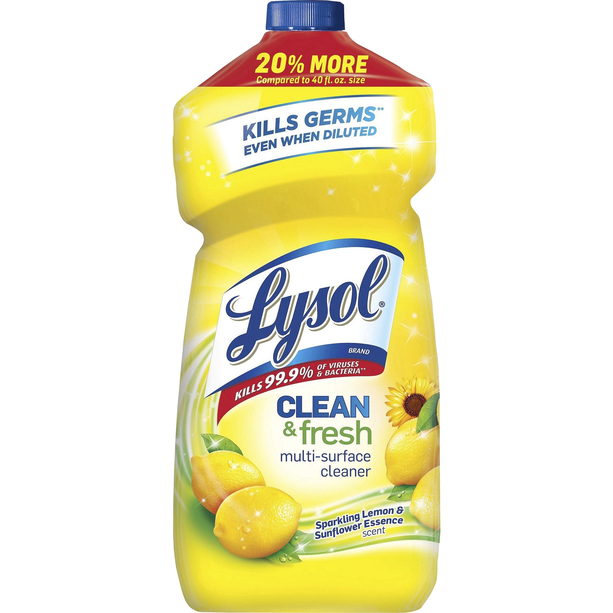 Clean and Fresh Multi-Surface Cleaner, Sparkling Lemon and Sunflower Essence, 48 oz Bottle, 9/Carton