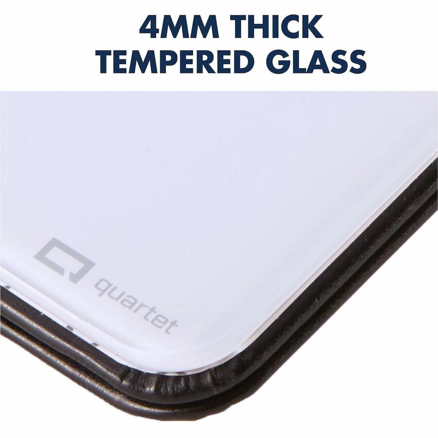 Quartet Portable Glass Dry-Erase Pad - 5" (0.4 ft) Width x 8" (0.7 ft) Height - White Tempered Glass Surface - Black Polyethylene Frame - Desktop - Magnetic - 1 Each