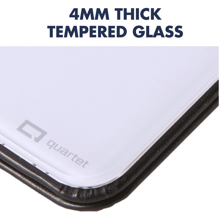 Quartet Portable Glass Dry-Erase Pad - 5" (0.4 ft) Width x 8" (0.7 ft) Height - White Tempered Glass Surface - Black Polyethylene Frame - Desktop - Magnetic - 1 Each