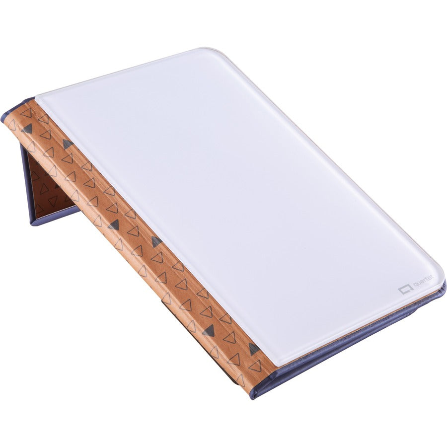 Quartet Portable Glass Dry-Erase Pad - 5" (0.4 ft) Width x 8" (0.7 ft) Height - White Tempered Glass Surface - Blue Polyethylene Frame - Desktop - Magnetic - 1 Each