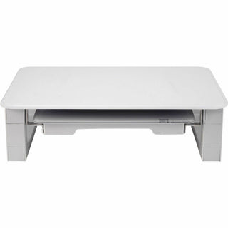 Adjustable Height Desktop Glass Monitor Riser with Dry-Erase Board, 14 x 10.25 x 2.5 to 5.25, White, Supports 100 lb