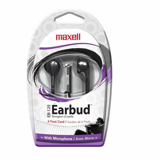 EB125 Earbud with MIC, 6 ft Cord, Black