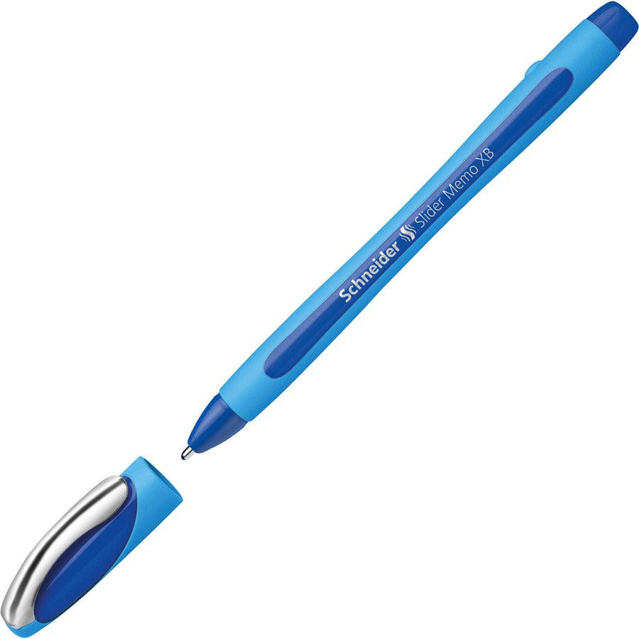 Slider Memo XB Ballpoint Pen, Stick, Extra-Bold 1.4 mm, Blue Ink, Blue/Light Blue Barrel, 10/Box