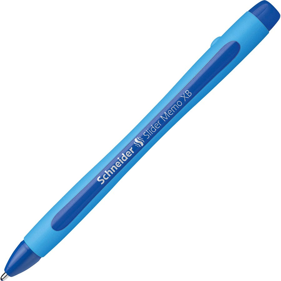 Slider Memo XB Ballpoint Pen, Stick, Extra-Bold 1.4 mm, Blue Ink, Blue/Light Blue Barrel, 10/Box