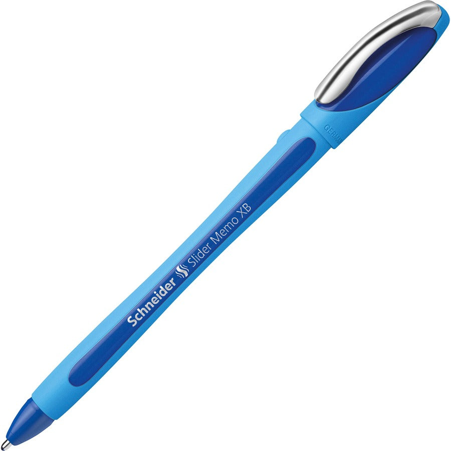 Slider Memo XB Ballpoint Pen, Stick, Extra-Bold 1.4 mm, Blue Ink, Blue/Light Blue Barrel, 10/Box