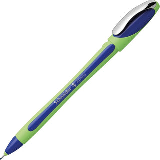 Xpress Fineliner Porous Point Pen, Stick, Medium 0.8 mm, Blue Ink, Blue/Green Barrel, 10/Box